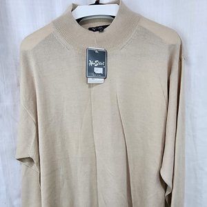 NEW Alan Stuart beige Merino wool blend sweater, size XXL